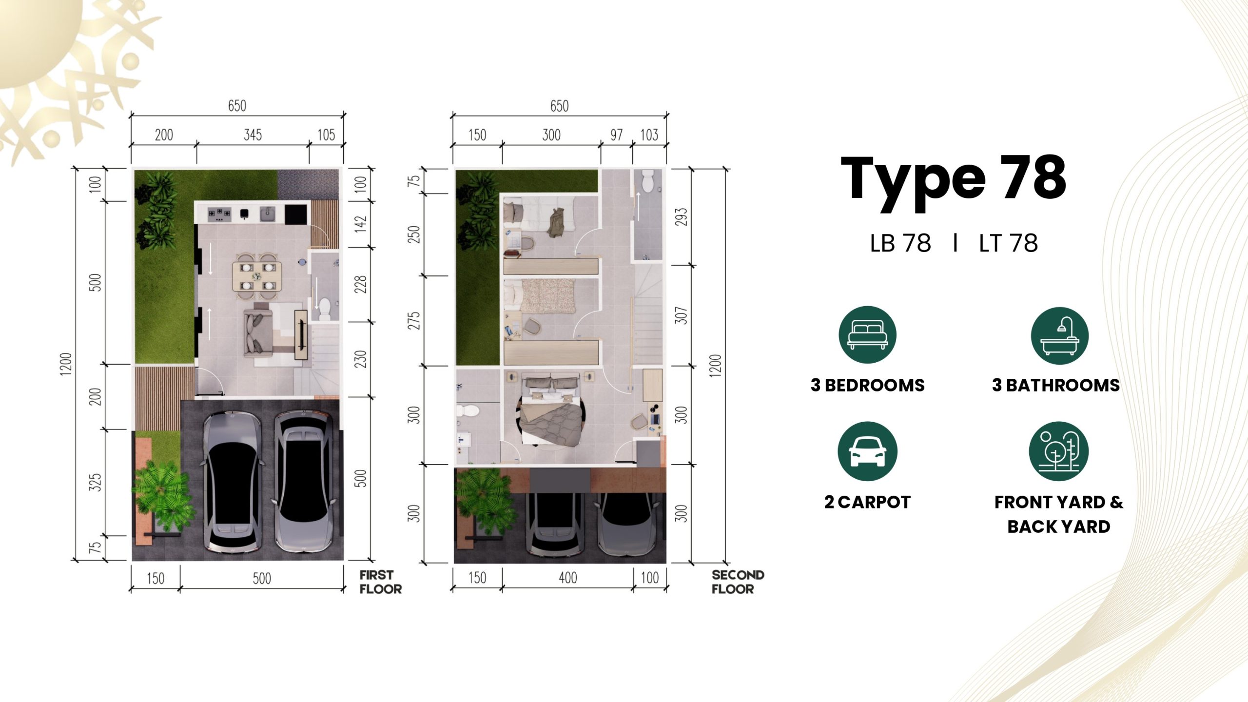 tanavila pamulang tipe 78 denah layout
